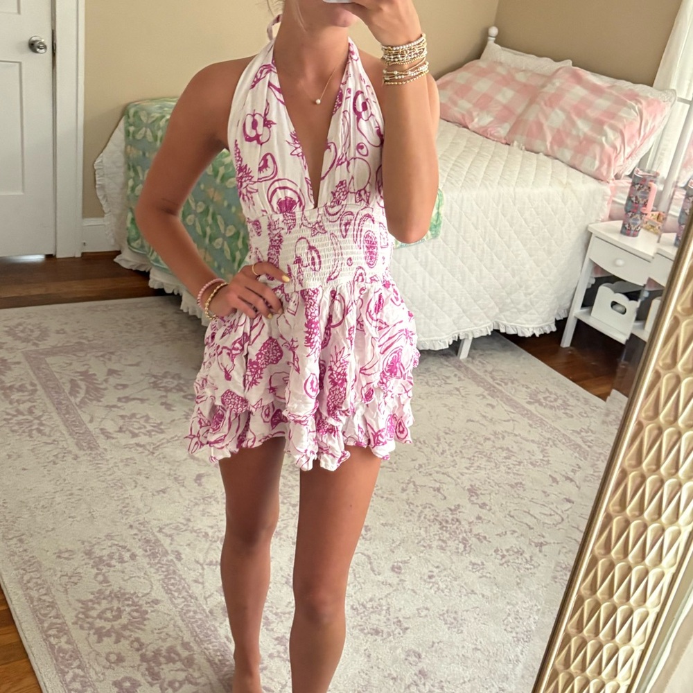 Sky to Moon Fruit Print Mini Dress